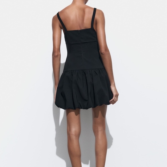 Zara dress little black balloon cut out fitted bodycon evening cocktail party - Picture 13 of 16